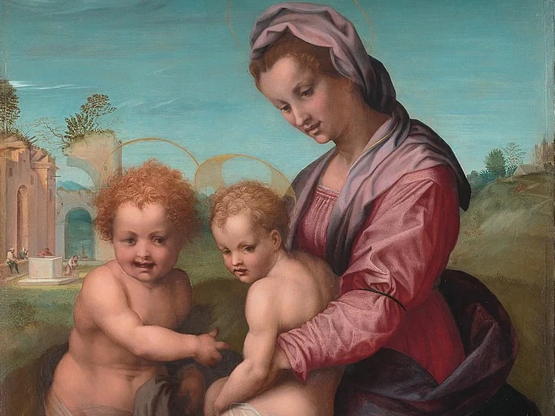 1484-Francesco di Cristofano, il Franciabigio - Madonna col Bambino e Giovannino - Kunsthistorisches Museum